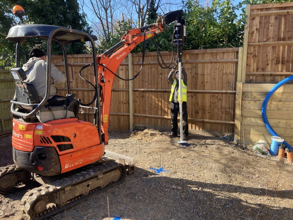 Screw pile foundation for summerhouse